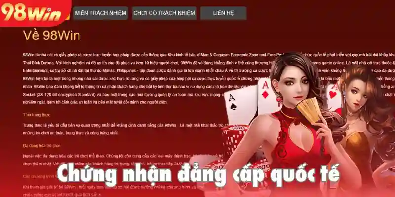 Nhà cái được cấp chứng nhận quốc tế bởi những tổ chức uy tín